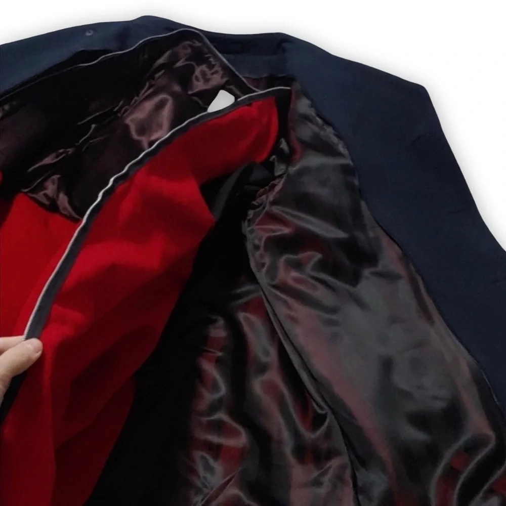 Vintage NWT London Fog Glencoe Maincoat Trench Navy 44 Long Red Liner 80s